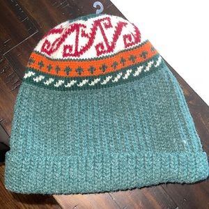 RARE Vintage 1990s Green Winter Ski Beanie